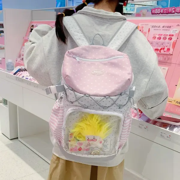 Side view of ita backpack showing mesh pocket and adjustable straps