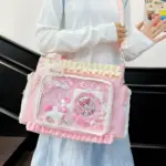 Pink Ita Bag with Enamel Pins and Plush Pink Ita Bag with Enamel Pins and Plush