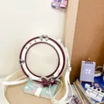 Dark Red Round Ita Bag Backpack