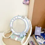 White Round Ita Bag Backpack Worn