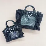 Ruffled Lace Ita Bag Black