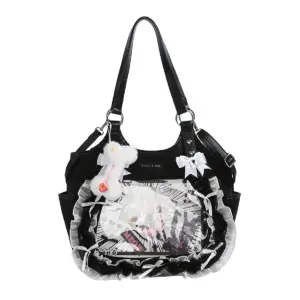Black Ruffled Lace Ita Bag