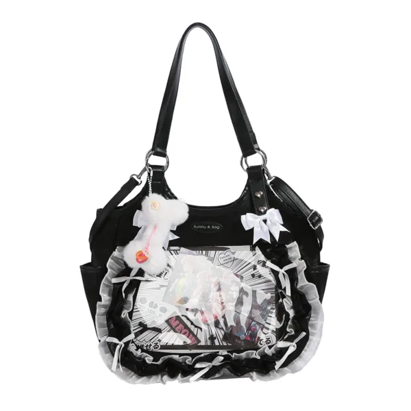 Black Ruffled Lace Ita Bag