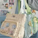 Cream and Light Blue Ita Bags Side by Side