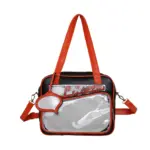 Red Square Ita Bag with Clear Front Window Red Square Ita Bag with Clear Front Window