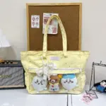 Yellow Star Ita Bag with White Bowknot Charm