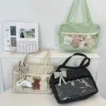 Three Polka Dot Ita Bags Mint Cream Black