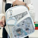White Ita Bag with Sky Blue Trim
