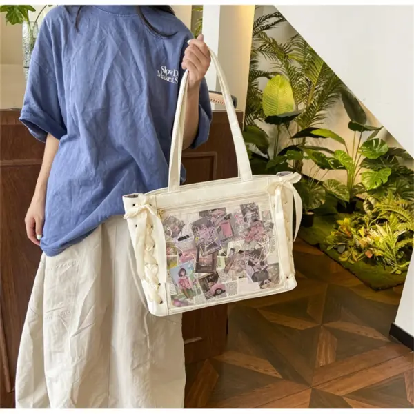 White Ita Bag from Elevated Angle White Ita Bag from Elevated Angle