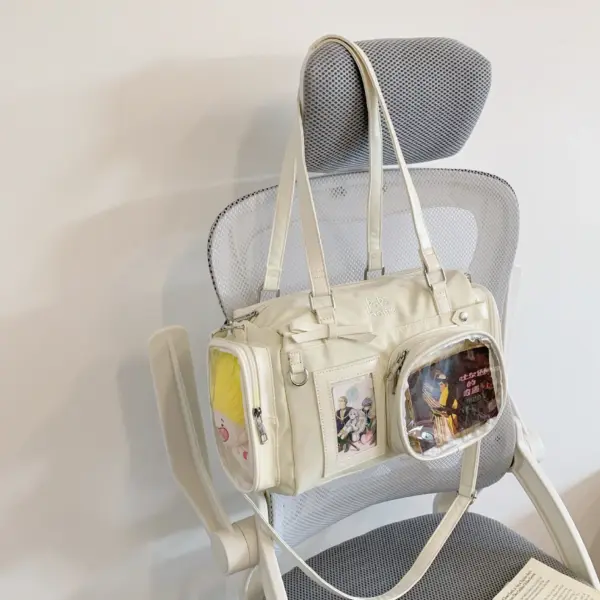 White Ita Bag Hanging on Chair Back White Ita Bag Hanging on Chair Back