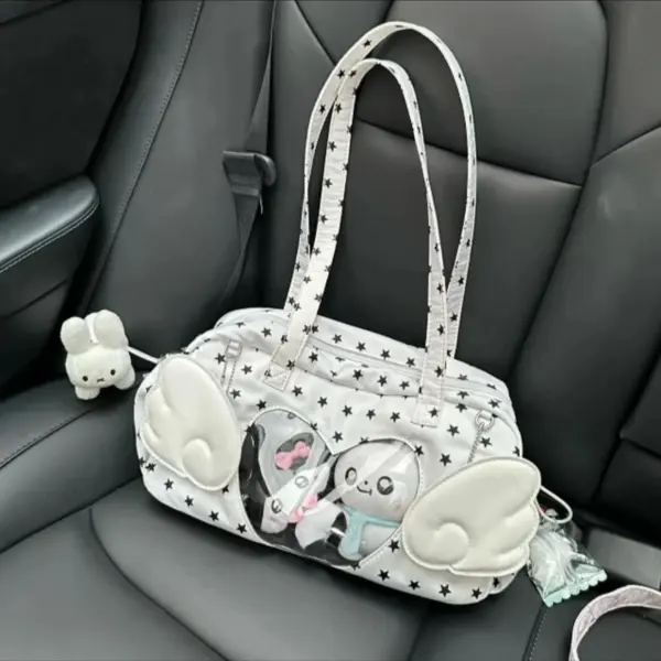 White Ita Bag with Wings in Car