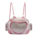 White and Pink Ita Bag – Heart Window Detail