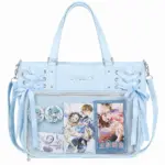 Light Blue Clear Window Ita Bag Crossbody