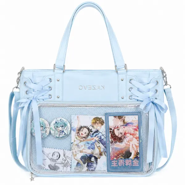 Light Blue Clear Window Ita Bag Crossbody