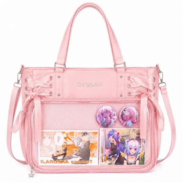 Pink Clear Window Ita Bag Crossbody