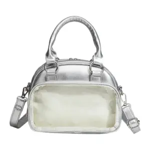 Silver Ita Bag with Clear Display Window Silver Ita Bag with Clear Display Window