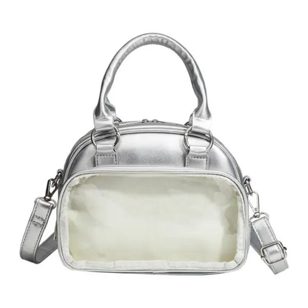 Silver Ita Bag with Clear Display Window