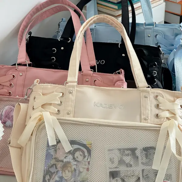 Open ita bag showing insert board and main compartment capacity
