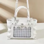 White Ita Bag with Detachable Shoulder Strap
