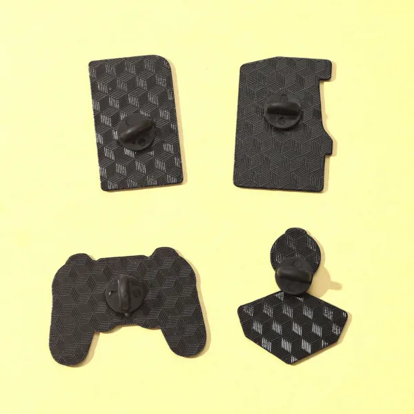 Back View of Enamel Pins with Rubber Clutches