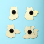 Cat Enamel Pins Back View