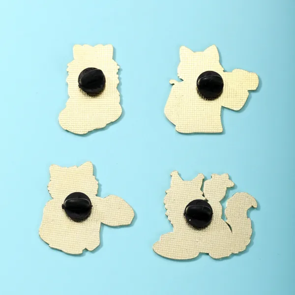Cat Enamel Pins Back View