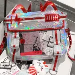 Holographic Silver Cat Ear Ita Bag Close Up