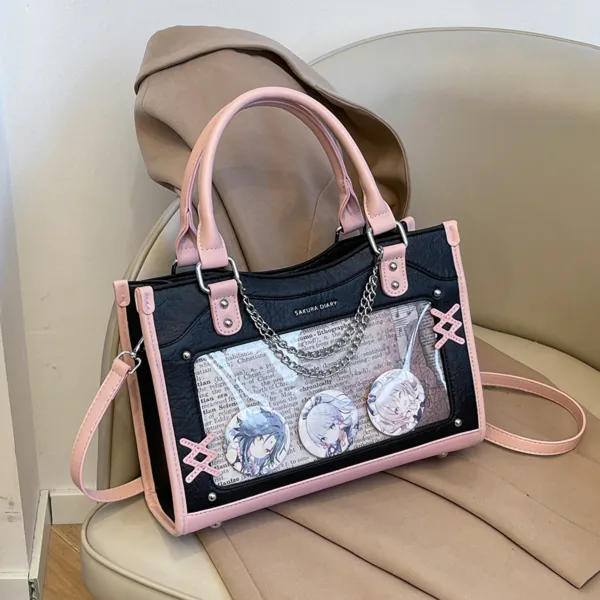 White and Black Ita Bag Resting on a Chair