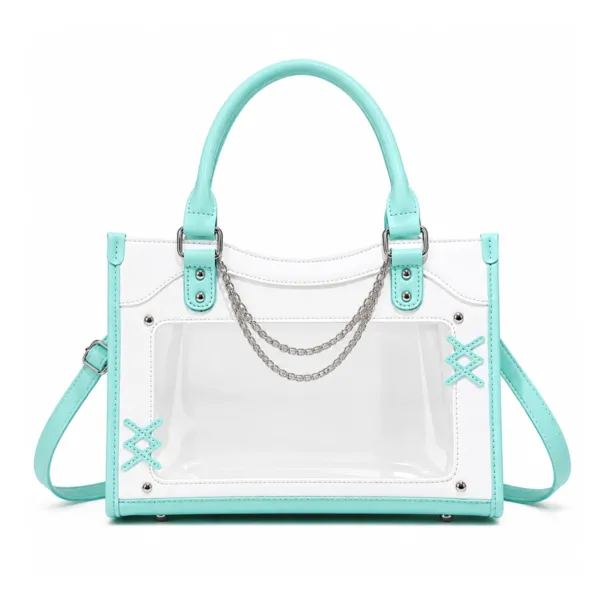 White and Green Ita Bag Crossbody – Clear Window