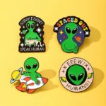 Alien Enamel Pins Set – Front View Alien Enamel Pins Set – Front View