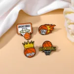 Basketball Pins on Neutral Fabric Basketball Pins on Neutral Fabric