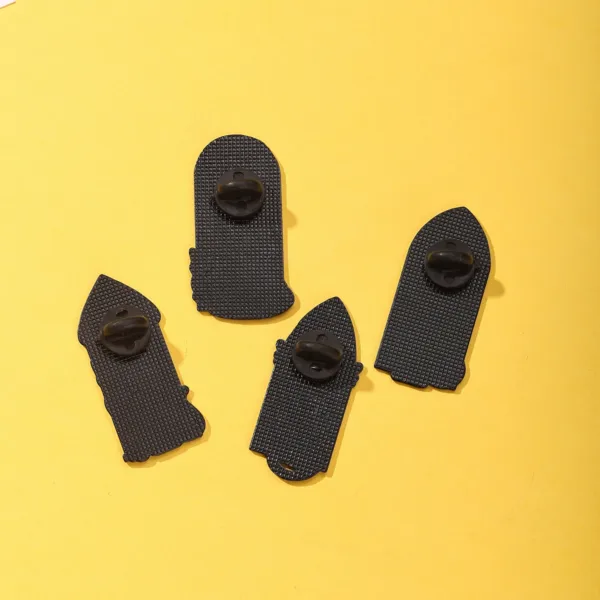 Rear View of Black Cat Enamel Pins Rear View of Black Cat Enamel Pins