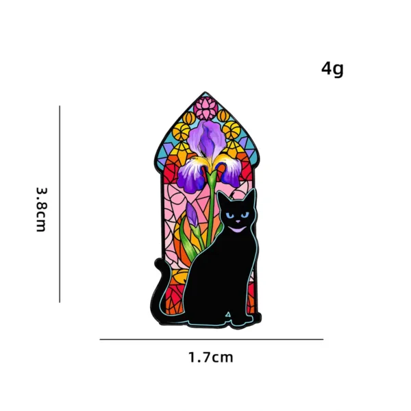 Black Cat Enamel Pin Iris Design