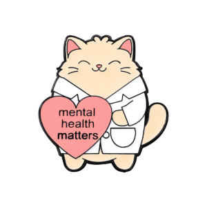Cat Doctor Enamel Pins Set on White Background