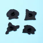 Back View of Dog Enamel Pins with Rubber Clutches Back View of Dog Enamel Pins with Rubber Clutches