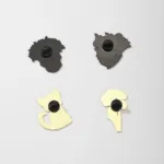 Back View of Enamel Pins with Rubber Clutches Back View of Enamel Pins with Rubber Clutches