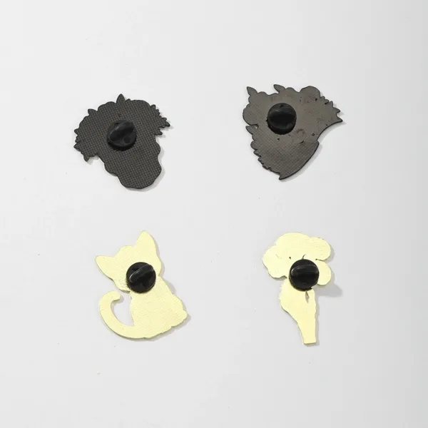 Back View of Enamel Pins with Rubber Clutches Back View of Enamel Pins with Rubber Clutches