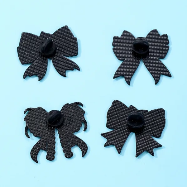 Back View of Halloween Bow Enamel Pins Back View of Halloween Bow Enamel Pins