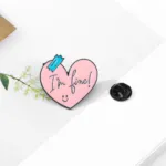 Fine Heart Enamel Pin I'm Fine