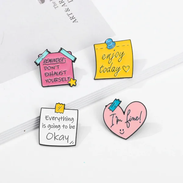 Enamel Pin Set on White Background Clean Product Shot