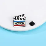 Film Slate Enamel Pin – Clapperboard Pin