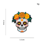 Flower Skull Enamel Pin – Day of the Dead Flower Skull Enamel Pin – Day of the Dead