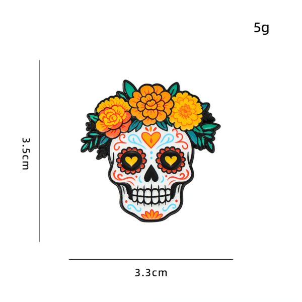 Flower Skull Enamel Pin – Day of the Dead Flower Skull Enamel Pin – Day of the Dead
