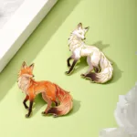 Fox Enamel Pins in Red and White