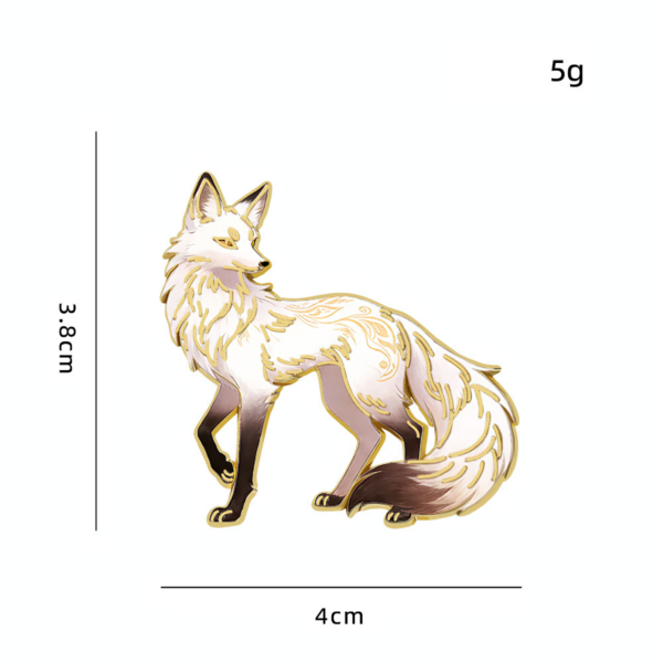 White Fox Enamel Pin