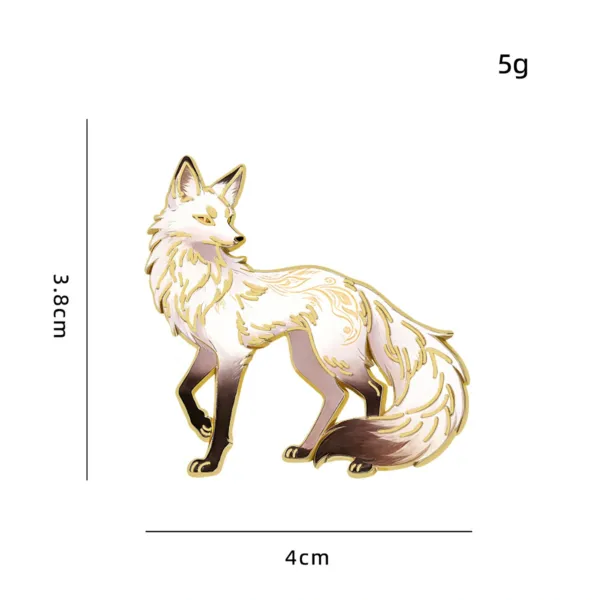 White Fox Enamel Pin