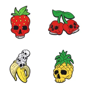 Fruit Skull Enamel Pin Set – Main Image