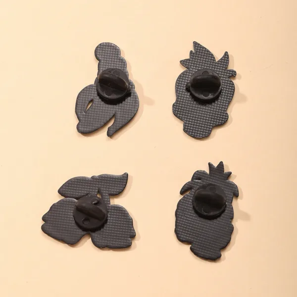 Fruit Skull Enamel Pins – Back View