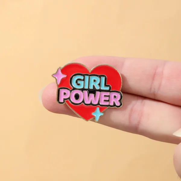 Close up of Girl Power Enamel Pin