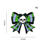Green Purple Skull Bow Enamel Pin Green Purple Skull Bow Enamel Pin